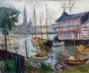 Teich mit Fischerbooten von Achille Emile Othon Friesz