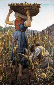 Die Maisernte, 1881 von Achille Glisenti