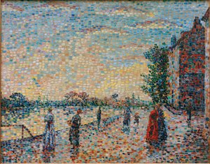 Der Spaziergang am Flussufer von Achille Lauge