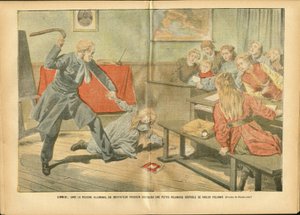 Illustration von Achille Lemot (1846-1909) in Le Pelerin, 02/12/06 - Unterricht, Polen, Strafe - Lehrer