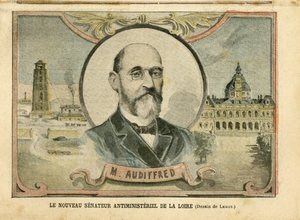 Illustration von Achille Lemot (1846-1909) in Le Pelerin, 06/11/04 - Der neue antiministerielle Senator der Loire - Senat, Loire - Senator, Audiffred Honore (1840-1917)