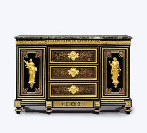 Später Louis XVI Ormolu-verzierte Boulle-Marketerie-Seitenkommode