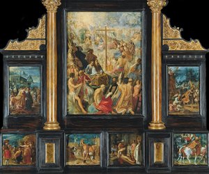 Der Frankfurter Altar der Erhöhung des wahren Kreuzes von Adam Elsheimer