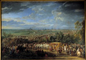 Einzug von König Ludwig XIV. und Königin Maria Theresia am 30. Juli 1667 in Arras von Adam Frans van der Meulen