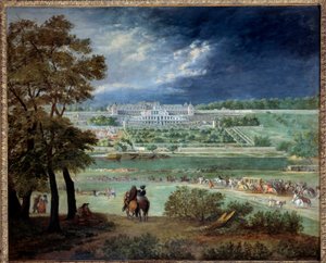 Le Chateau Neuf de Saint-Germain und die Gärten während des Wiederaufbaus der Terrassen
