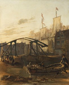 Ansicht eines Hafens in Schiedam