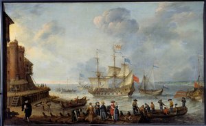 Malerei eines Schiffes von Adam Willaerts (1577-1664) 17. Jahrhundert Le Havre, Musée des Beaux-Arts