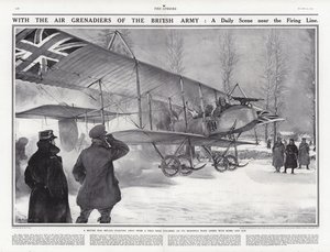 Britisches Doppeldeckerflugzeug auf einem Flugplatz in der Nähe von Hollebeke, Belgien, Erster Weltkrieg