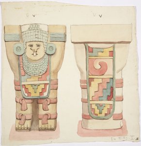 Karyatide aus der äußeren Kammer, Tempel A, Ballspielplatz, Chichen Itza, Mexiko