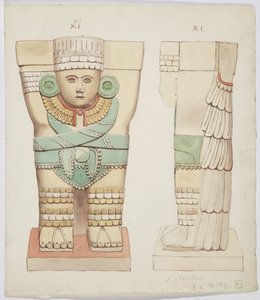 Karyatide aus der äußeren Kammer, Tempel A, Ballspielplatz, Chichen Itza, Mexiko