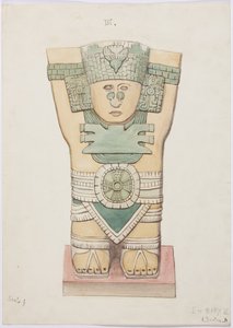 Karyatide aus der äußeren Kammer, Tempel A, Ballspielplatz, Chichen Itza, Mexiko