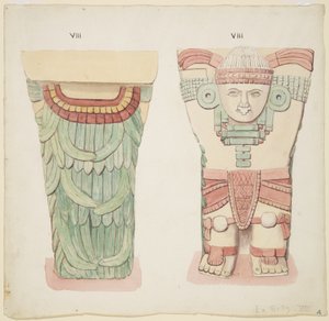 Karyatide aus der äußeren Kammer, Tempel A, Ballspielplatz, Chichen Itza, Mexiko