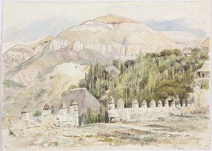 Kirchenumfriedung, Metztitlán, Hidalgo, Mexiko von Adela Breton