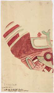 Kopie eines Fragments eines Wandgemäldes aus Teotihuacan, Bundesstaat Mexiko von Adela Breton