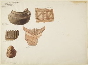Keramikfragmente von Adela Breton
