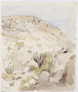 Überreste der Festungsmauern auf einem Hügel in Mitla, Oaxaca