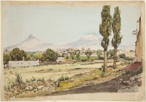 Vulkane Popocatépetl und Iztaccíhuatl, Puebla, Mexiko von Adela Breton