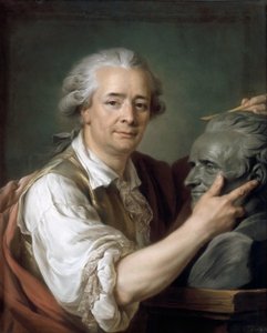 Augustin Pajou 1730-1809 modelliert eine Büste seines Lehrers Lemoyne der Jüngere, 1782