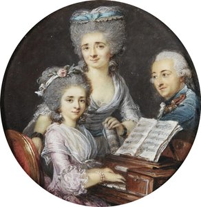 Adelaide Labille-Guiard - Porträt einer Mutter und eines Vaters mit ihrer Tochter am Cembalo von Adelaide Labille Guiard
