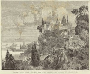 Griechenland und Rom - Rom: Landschaft am Meer bei Kap Miseno mit Vesuv im Hintergrund von Adolf Closs