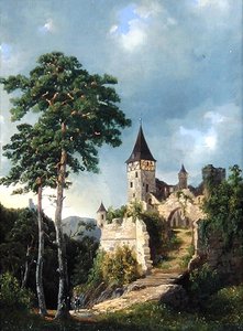 Schloss in den Bergen von Adolf Rudolf Holtzhaub