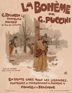 Plakat für die Oper La Bohème von Giacomo Puccini, 1895