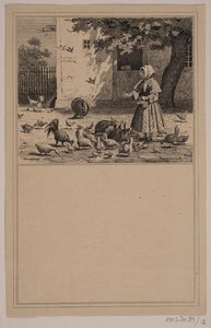 Im Hühnerhof. Nr. 11 in Chr. Winther und M. Rørbye, "25 Bilder für kleine Kinder"