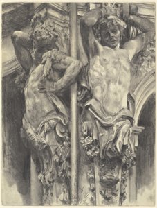 Atlanten am Wallpavillon des Dresdner Zwingers von Adolph Menzel