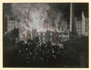Brand eines Hauses von Adolph Menzel