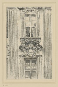 Detail der Fassade des British Hotel in Dresden von Adolph Menzel