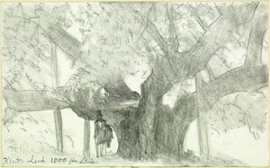 Die 1000-jährige Linde im Kloster Lorch von Adolph Menzel