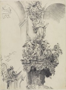Die Bekrönung der Kanzel der Augustinerkirche in Würzburg von Adolph Menzel