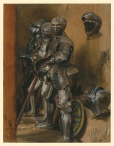 Drei Rüstungen und zwei Helme