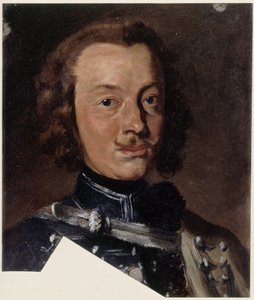 Friedrich Wilhelm Freiherr von Seydlitz-Kurzbach, preußischer Kavalleriegeneral, Eskadronschef des Husarenregiments Nr. 4, (Detail) von Adolph Menzel