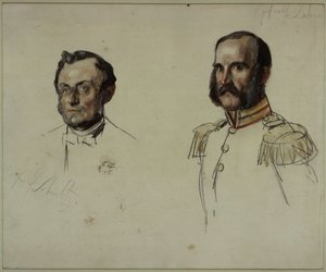 Hofrat E. Dohme, Hofrat Schulz. Studie zum Gemälde "Krönung Wilhelms I. in Königsberg"