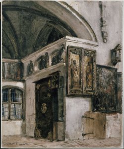 Inneres der Klosterkirche in Berlin von Adolph Menzel