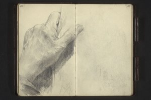 Linke Hand einen Gegenstand anfassend von Adolph Menzel
