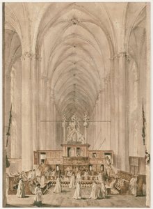 Mittelschiff der Elisabethkirche in Marburg von Adolph Menzel