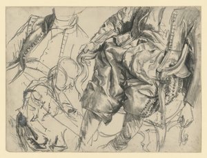 Modell im Prunkkleid des Kurfürsten Johann Georgs I. von Sachsen in drei Ansichten, Historisches Museum, Dresden von Adolph Menzel
