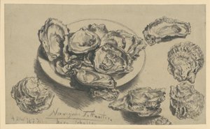 Norwegische Fettaustern, leere Schalen von Adolph Menzel