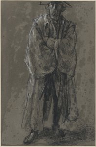 Offizier mit Mantel und Hut (Haltungsstudie Moritz von Anhalt-Dessau) von Adolph Menzel