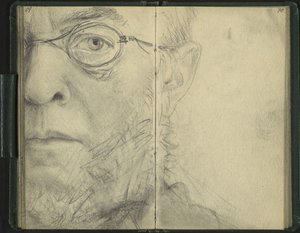 Selbstbildnis als „Einauge“ von Adolph Menzel