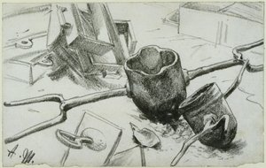 Studie zum „Eisenwalzwerk. Moderne Cyklopen“: Gusskelle von Adolph Menzel