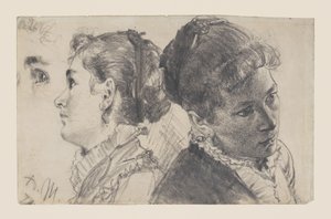 Studien einer jungen Frau von Adolph Menzel