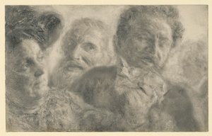 Vier Köpfe von Adolph Menzel