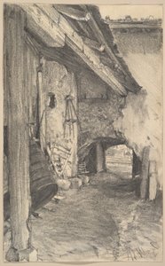 Blick in einen Innenhof von Adolph Menzel
