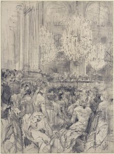Zuhörer im Konzert im Weißen Saal des Berliner Schlosses von Adolph Menzel