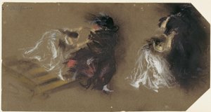 Zwei Szenen aus Mozarts "Don Giovanni" von Adolph Menzel