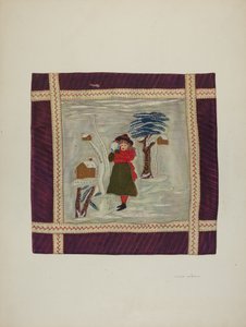 Applikations-Überwurf (Detail), 1941 von Adolph Opstad