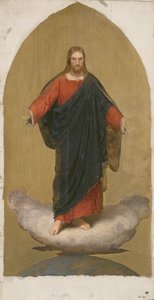 Christus auf dem Globus. Skizze für ein Altarbild von Adolph Tidemand